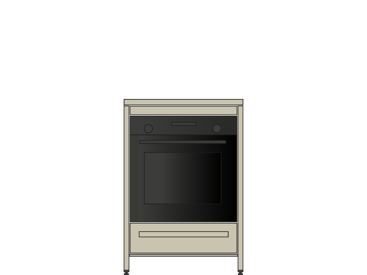 Kast met oven