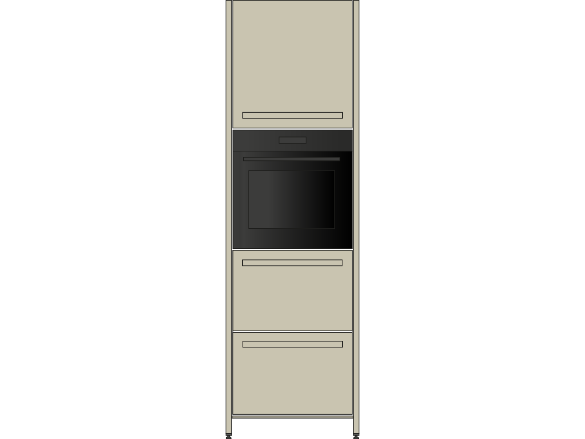 Hoge ladekast met Combi oven 435