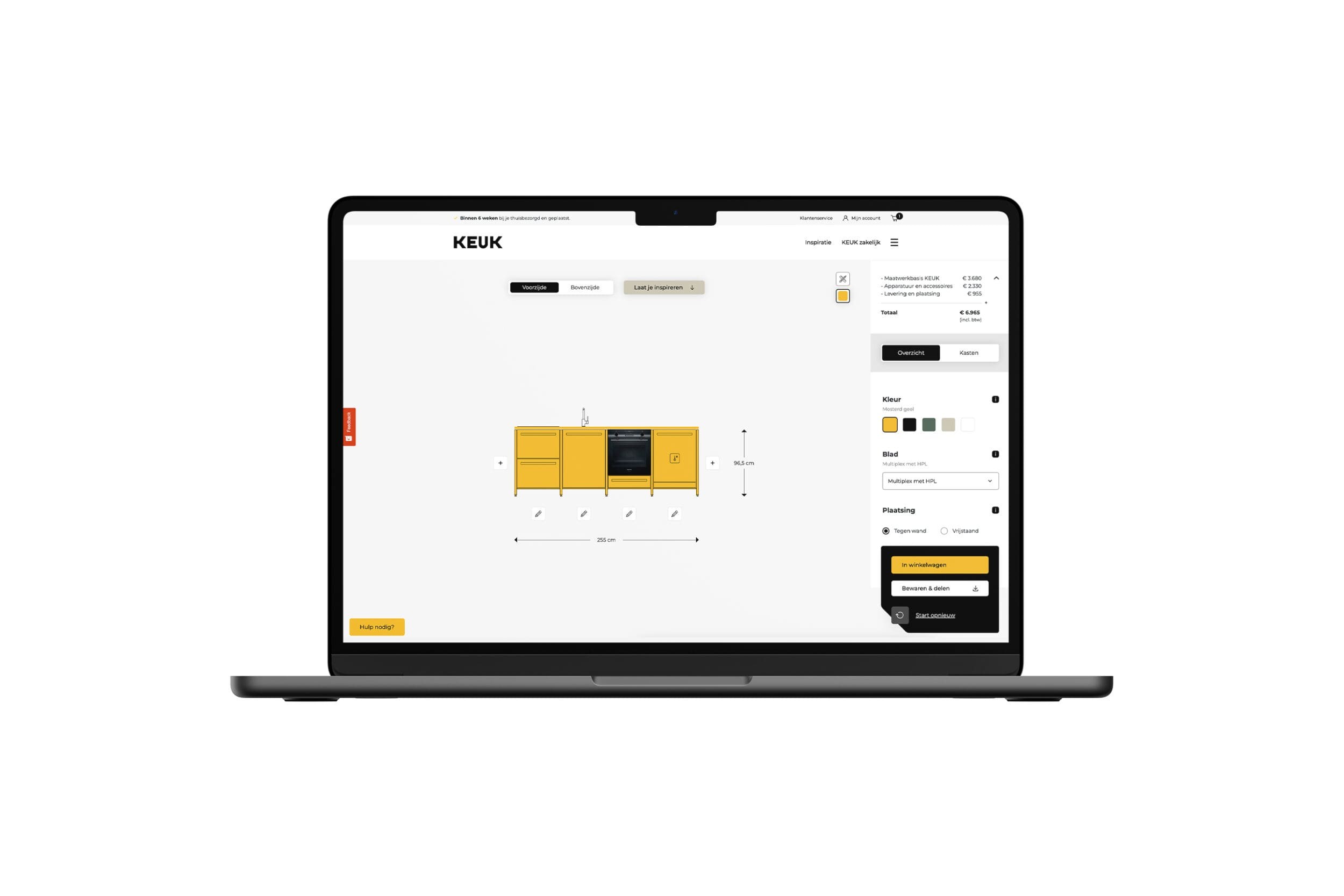 Keuken modulair samenstellen in configurator